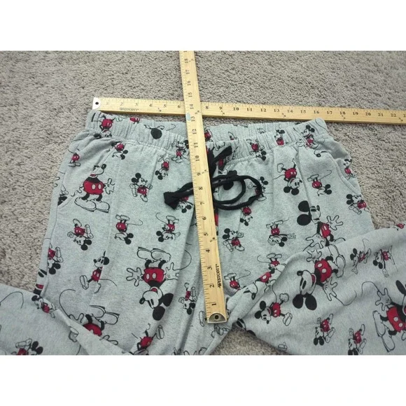 Disney Mickey Mouse Pajama Pants Mens Large Gray‎ Pull On Sleep Loungewear - Picture 3 of 7